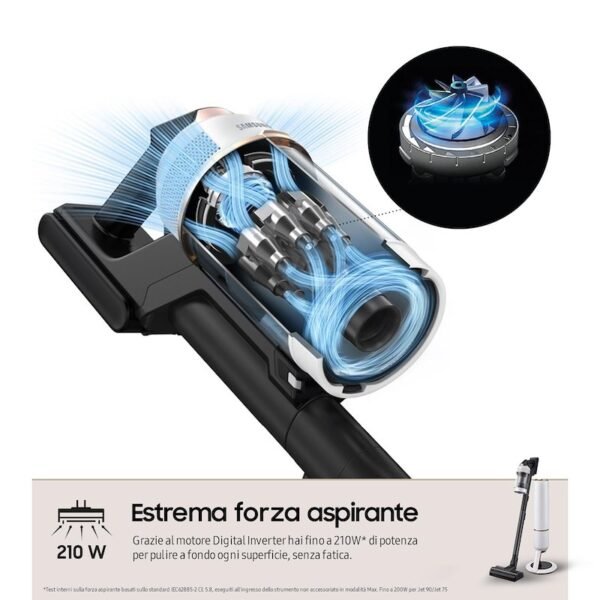 Aspirateur Samsung BESPOKE JET 2.0 PET VS20B95823W Blanc brumeux