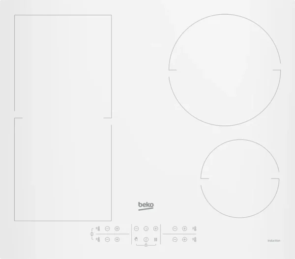 Plaque de cuisson à induction encastrable Beko HII64200FMTW 60 cm, blanche, 4 zones