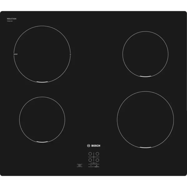 Plaque de cuisson à induction Bosch Série 2 PUG611AA5E noire 60 cm avec 4 zones de cuisson
