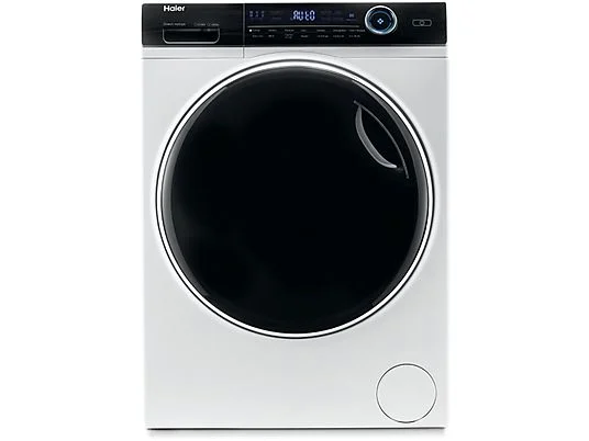 Lave-linge séchant HAIER HWD80-B14979-IT, chargement frontal, capacité de lavage 8 kg, capacité de séchage 5 kg, 14 programmes, profondeur 46,2 cm, blanc, noir, classe énergétique A + lot de 4 pieds anti-vibrations KOENIC pour lave-linge + parfum MELICONI ECO PARFUM MUSC FRAIS