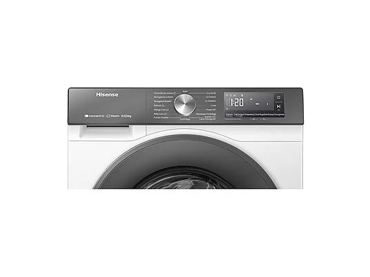 Lave-linge séchant HISENSE WD3S1043BW7, chargement frontal, capacité de lavage 10,5 kg, capacité de séchage 6 kg, 19 programmes, profondeur 59 cm, blanc/argent, classe énergétique A + lot de 4 pieds anti-vibrations KOENIC pour lave-linge + désodorisant d'intérieur MELICONI ECO PARFUM FRESH MUSK