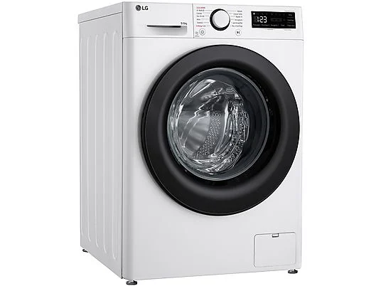 Lave-linge séchant LG AI DD D4R3009NSWB, chargement frontal, capacité de lavage 9 kg, capacité de séchage 6 kg, 12 programmes, profondeur 56,5 cm, blanc, classe énergétique A + lot de 4 pieds anti-vibrations KOENIC pour lave-linge + désodorisant d'intérieur MELICONI ECO PARFUM FRESH MUSK
