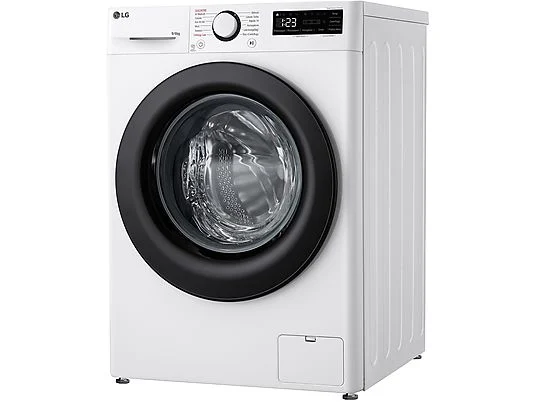 Lave-linge séchant LG AI DD D4R3009NSWB, chargement frontal, capacité de lavage 9 kg, capacité de séchage 6 kg, 12 programmes, profondeur 56,5 cm, blanc, classe énergétique A + lot de 4 pieds anti-vibrations KOENIC pour lave-linge + désodorisant d'intérieur MELICONI ECO PARFUM FRESH MUSK