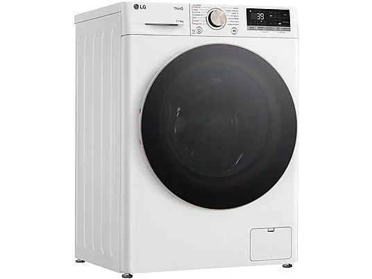 Lave-linge séchant LG AI DD D4R7011TSWG, chargement frontal, capacité de lavage 11 kg, capacité de séchage 6 kg, 13 programmes, profondeur 56,5 cm, blanc, classe énergétique A + lot de 4 pieds anti-vibrations KOENIC pour lave-linge + désodorisant d'intérieur MELICONI ECO PARFUM FRESH MUSK