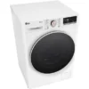 Lave-linge séchant LG AI DD D4R7011TSWG, chargement frontal, capacité de lavage 11 kg, capacité de séchage 6 kg, 13 programmes, profondeur 56,5 cm, blanc, classe énergétique A + lot de 4 pieds anti-vibrations KOENIC pour lave-linge + désodorisant d'intérieur MELICONI ECO PARFUM FRESH MUSK