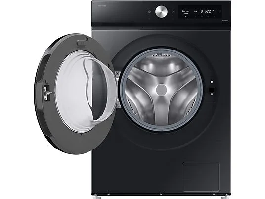 Lave-linge séchant SAMSUNG WD11DB7B85GBU3, chargement frontal, capacité de lavage 11 kg, capacité de séchage 6 kg, 25 programmes, profondeur 60 cm, noir, classe énergétique A + lot de 4 pieds anti-vibrations KOENIC pour lave-linge, parfum MELICONI ECO PARFUM MUSC FRAIS