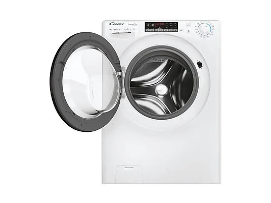 Laveuse-sécheuse CANDY CSOW41076TWMB8-S, chargement frontal, capacité de lavage 10 kg, capacité de séchage 7 kg, 17 programmes, profondeur 58 cm, blanc et noir, classe énergétique A + lot de 4 pieds anti-vibrations KOENIC pour lave-linge + désodorisant d'intérieur MELICONI ECO PARFUM FRESH MUSK