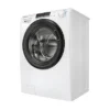 Laveuse-sécheuse CANDY CSOW41076TWMB8-S, chargement frontal, capacité de lavage 10 kg, capacité de séchage 7 kg, 17 programmes, profondeur 58 cm, blanc et noir, classe énergétique A + lot de 4 pieds anti-vibrations KOENIC pour lave-linge + désodorisant d'intérieur MELICONI ECO PARFUM FRESH MUSK