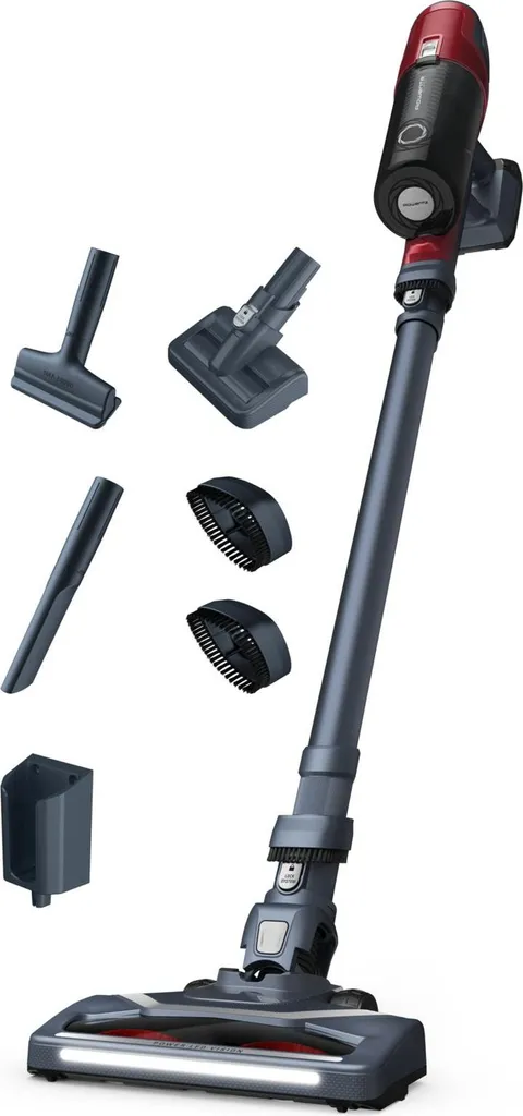 ROWENTA RH6878 X-Pert 6.60 Animal Aspirateur sans fil RH6878, aspirateur balai 2 en 1, sans sac, rouge et gris, 0,55 L, rectangulaire.