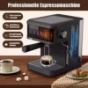 Machine à expresso semi-automatique ZELURXX 20 bars, écran tactile, mousseur à lait, réservoir d'eau de 1,8 litre, pour expresso et cappuccino, noire